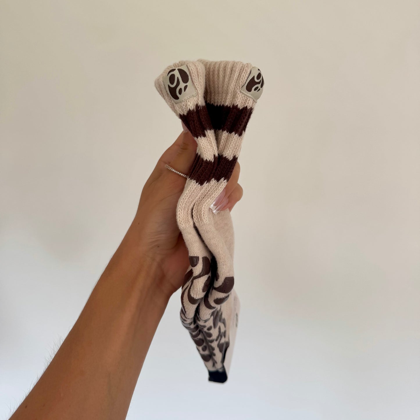 Cream & Mocha Scrunch Sock