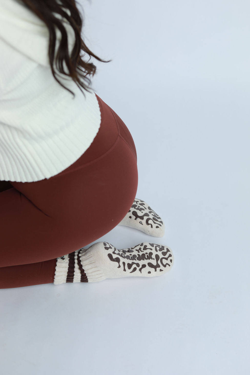 Cream & Mocha Scrunch Sock