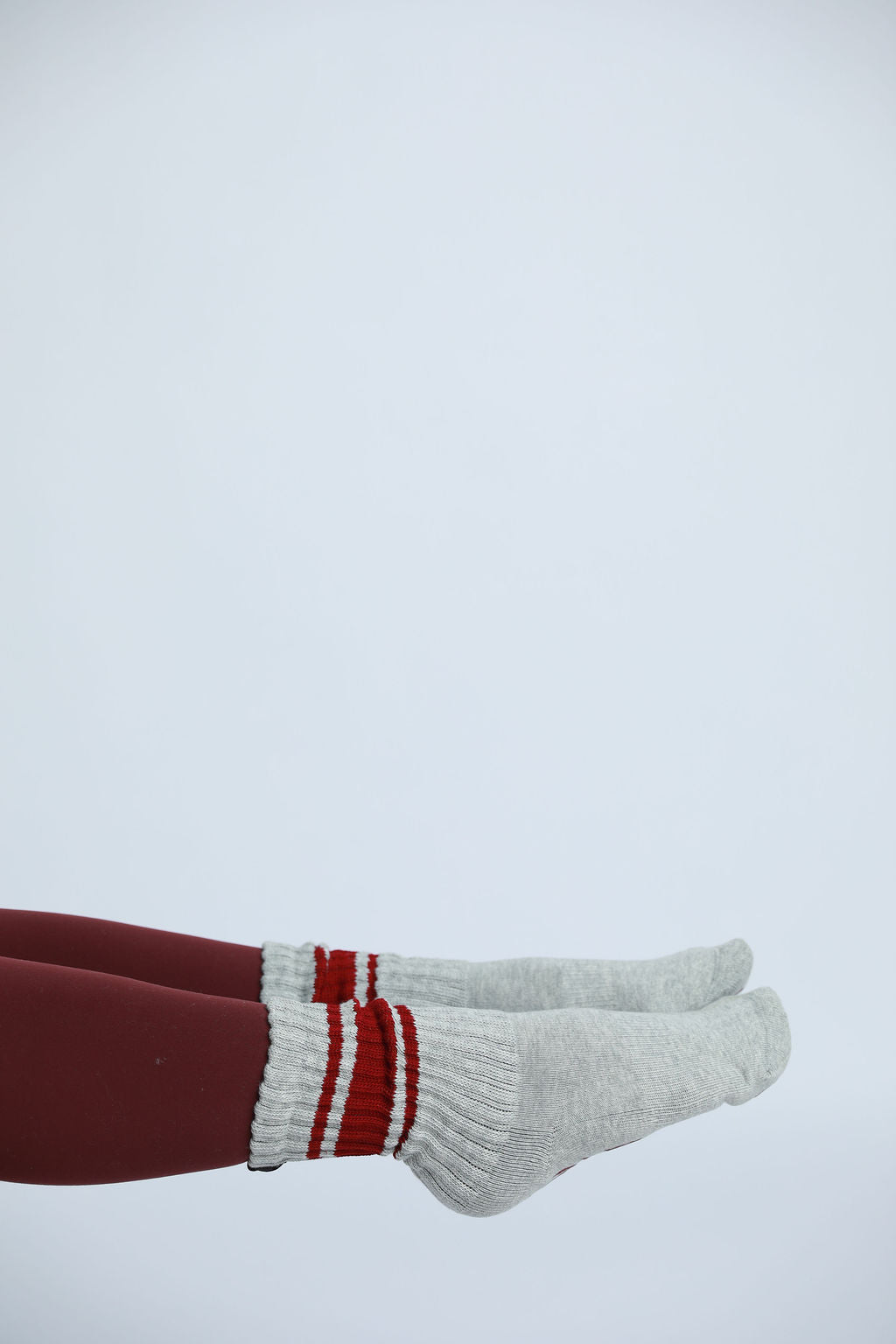 Grey & Wine Scrunch Sock