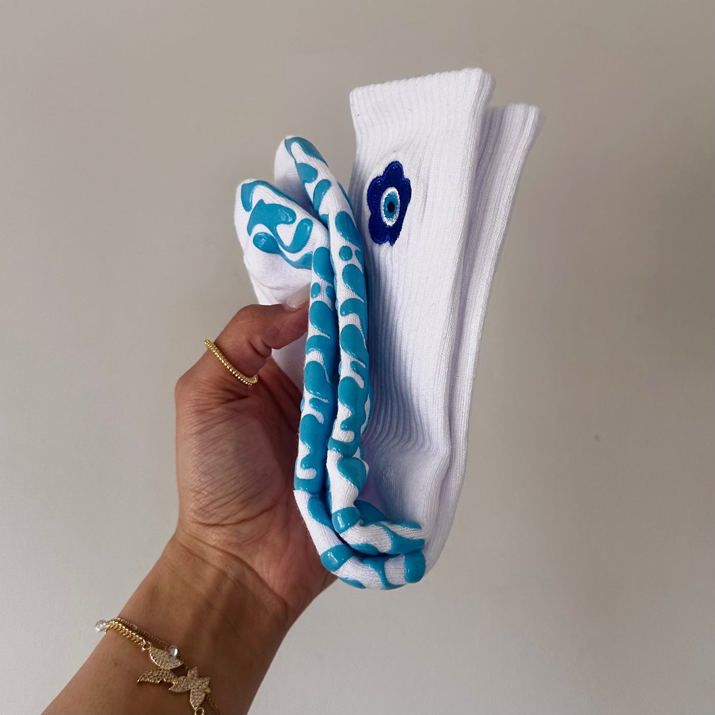 The Evil Eye Flower Sock
