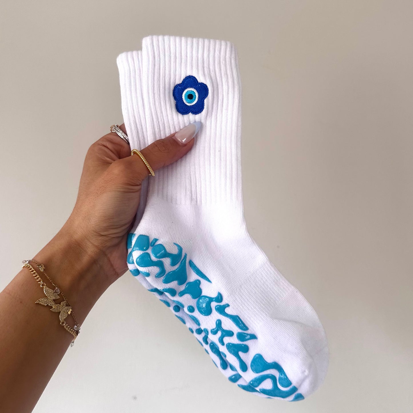 The Evil Eye Flower Sock