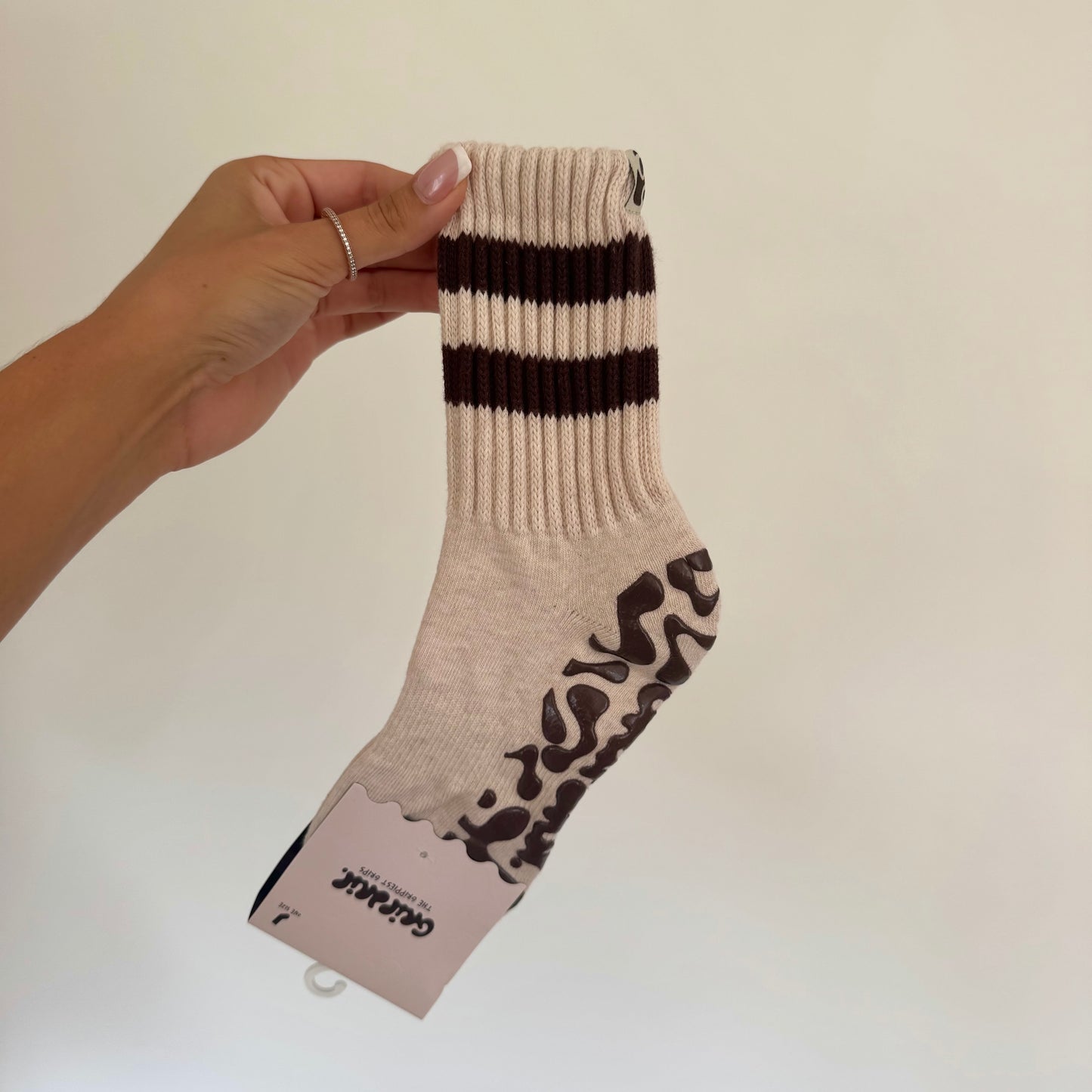 Cream & Mocha Scrunch Sock
