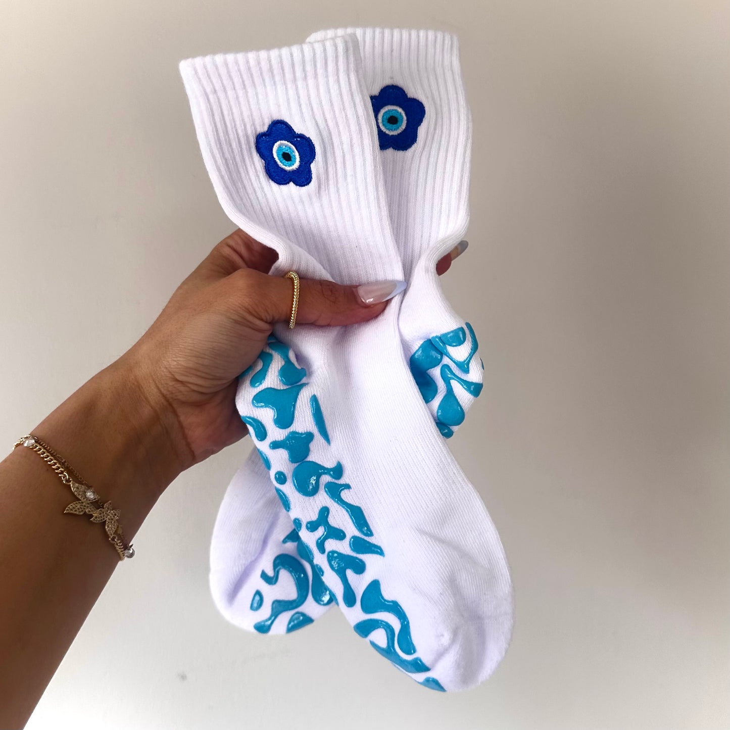 The Evil Eye Flower Sock