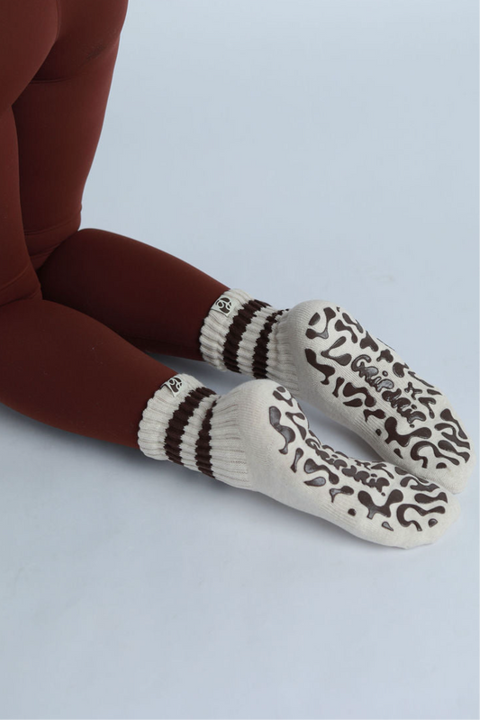 Cream & Mocha Scrunch Sock